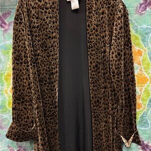 Leopard Print Vintage Velvet Blazer